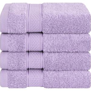 imageAmerican Soft Linen Salem Washcloth Sets 4 Piece Luxury 600 GSM 100 Cotton Washcloths for Bathroom 13x13 inches Washrags Premium Quality Hand Face Towels PurpleLilac