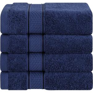 imageAmerican Soft Linen Salem Washcloth Sets 4 Piece Luxury 600 GSM 100 Cotton Washcloths for Bathroom 13x13 inches Washrags Premium Quality Hand Face Towels PurpleNavy Blue