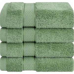 imageAmerican Soft Linen Salem Washcloth Sets 4 Piece Luxury 600 GSM 100 Cotton Washcloths for Bathroom 13x13 inches Washrags Premium Quality Hand Face Towels PurpleSage Green