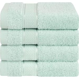 imageAmerican Soft Linen Salem Washcloth Sets 4 Piece Luxury 600 GSM 100 Cotton Washcloths for Bathroom 13x13 inches Washrags Premium Quality Hand Face Towels PurpleMint Green
