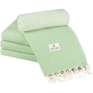 imageAmerican Soft Linen Turkish Peshtemal Beach Towels 40quot x 70quot Size 4 Pack Swim Towels for Beach and Pool Towels Orange Pink StripeGreen