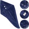imageAmerican Soft Linen Hair Towels for Women Head Towel Cap Hair Turban Towel Wrap for Long Curly Anti Frizz Hair 1 Pack Navy Blue Hair Towel