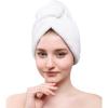 imageAmerican Soft Linen Hair Towels for Women Head Towel Cap Hair Turban Towel Wrap for Long Curly Anti Frizz Hair 1 Pack White Hair Towel