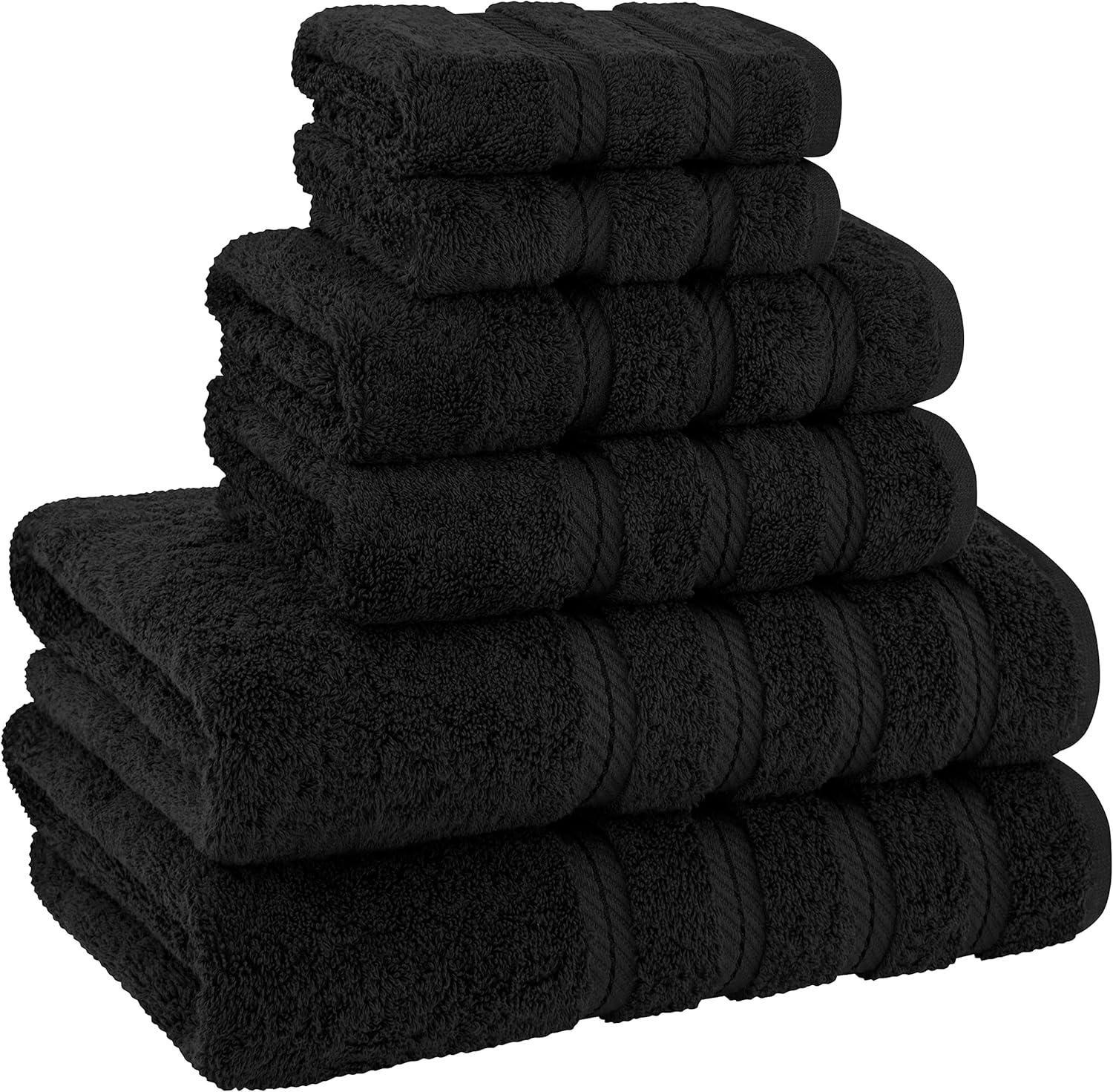 imageAmerican Soft Linen 6 Piece Towel Set and 21X32 Fluffy Foamed Bath Rug Bundle