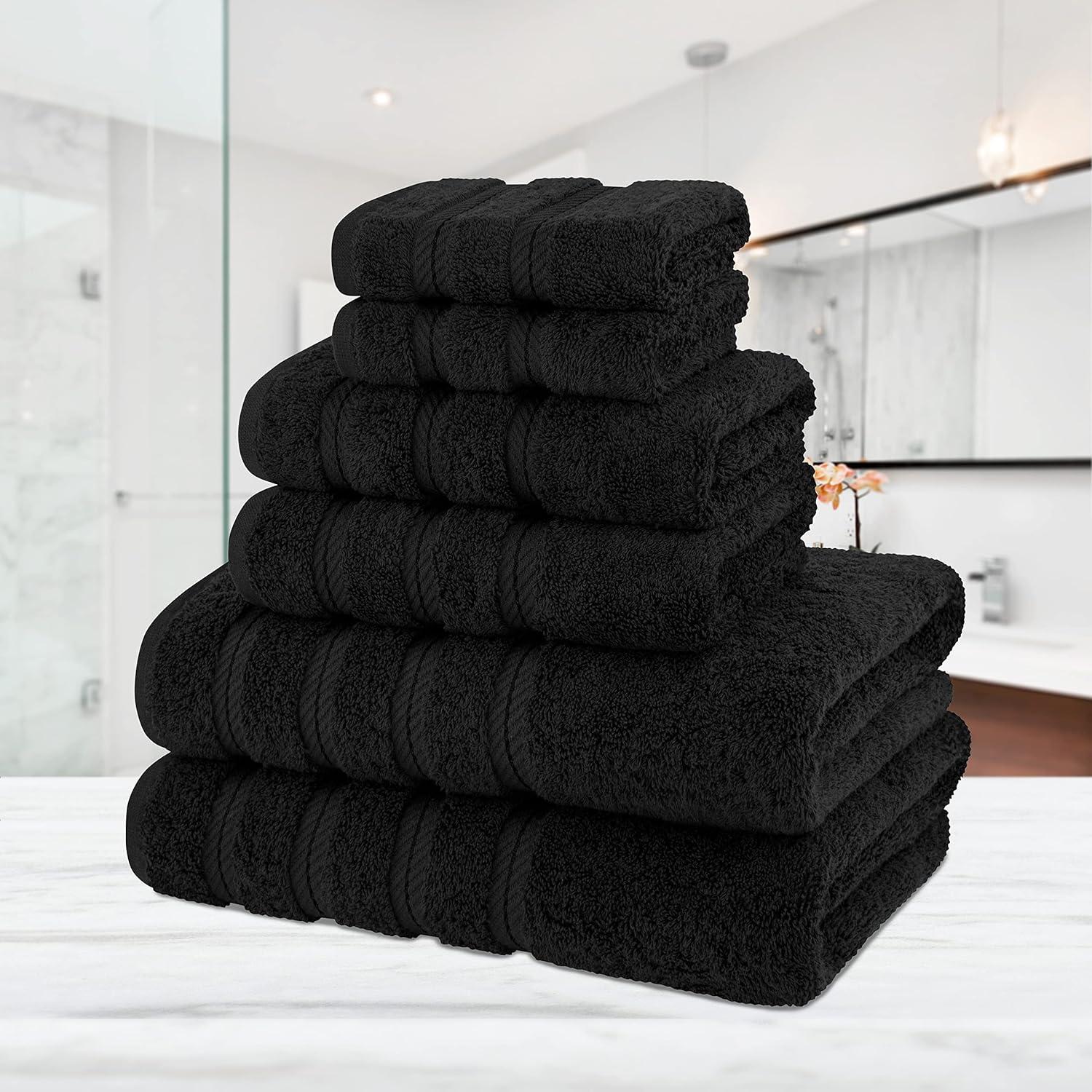 imageAmerican Soft Linen 6 Piece Towel Set and 21X32 Fluffy Foamed Bath Rug Bundle