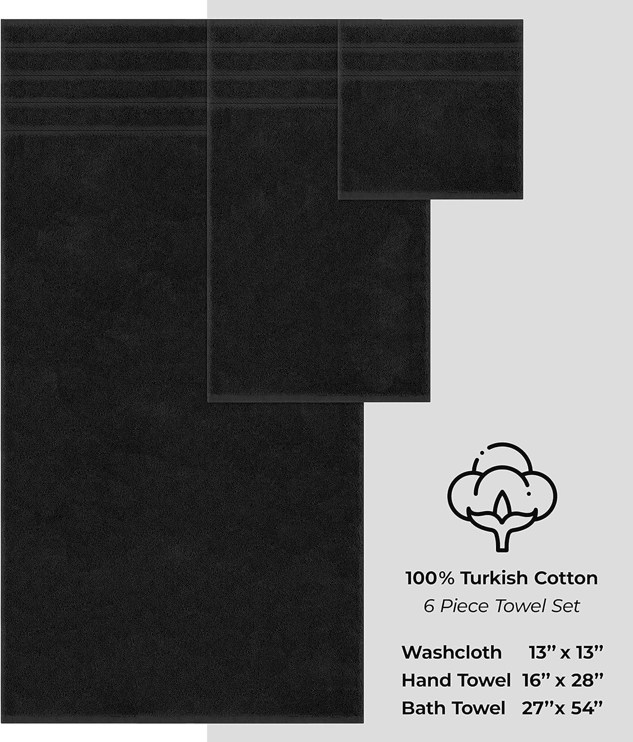 imageAmerican Soft Linen 6 Piece Towel Set and 21X32 Fluffy Foamed Bath Rug Bundle