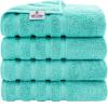 imageAmerican Soft Linen 4 Piece Bath Hand ampamp Washcloth Set Bundle 12 Count Turquoise Cotton Towels
