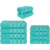 imageAmerican Soft Linen 4 Piece Bath Hand ampamp Washcloth Set Bundle 12 Count Turquoise Cotton Towels