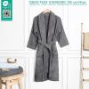 imageAmerican Soft Linen Womens 100 Cotton Terry Bathrobe  Soft Absorbent Quick Dry Turkish Robes for Women Quality HousecoatDark Gray