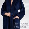 imageAmerican Soft Linen Womens 100 Cotton Terry Bathrobe  Soft Absorbent Quick Dry Turkish Robes for Women Quality HousecoatNavy Blue