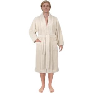 imageAmerican Soft Linen Mens Bahrobe Soft Absorbent Light Weight Cozy Fleece Robes for Men