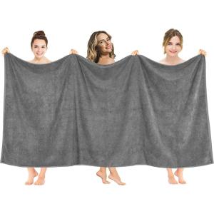 imageAmerican Soft Linen Oversized Bath Sheet 40x80 Extra Large for Bathroom 600 GSM 100 Cotton Turkish Jumbo Bathsheet Towels for Adults Dark Gray Bath Sheet