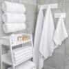 imageAmerican Soft Linen 4 Piece Bath Hand ampamp Washcloth Towel Bundle 12 Count White Cotton Towel Set