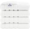 imageAmerican Soft Linen 4 Piece Bath Hand ampamp Washcloth Towel Bundle 12 Count White Cotton Towel Set