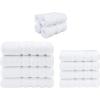 imageAmerican Soft Linen 4 Piece Bath Hand ampamp Washcloth Towel Bundle 12 Count White Cotton Towel Set