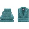imageAmerican Soft Linen SmallMedium Unisex Robe and 6Piece Towel Set Bundle