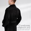 imageAmerican Soft Linen Mens 100 Cotton Terry Bathrobe  Soft Absorbent Quick Dry Turkish Robe for MenBlack