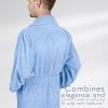 imageAmerican Soft Linen Mens 100 Cotton Terry Bathrobe  Soft Absorbent Quick Dry Turkish Robe for MenLight Blue