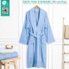 imageAmerican Soft Linen Mens 100 Cotton Terry Bathrobe  Soft Absorbent Quick Dry Turkish Robe for MenLight Blue