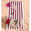 imageAmerican Soft Linen Cabana Striped Beach Towels 30x60 inch 4 Piece Oversize Pool Towels Quick Drying Sand Free Swim Towels Moss GreenBordeaux Red