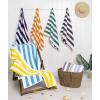 imageAmerican Soft Linen Cabana Striped Beach Towels 30x60 inch 4 Piece Oversize Pool Towels Quick Drying Sand Free Swim Towels Moss GreenDark Grey