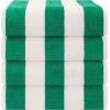 imageAmerican Soft Linen Cabana Striped Beach Towels 30x60 inch 4 Piece Oversize Pool Towels Quick Drying Sand Free Swim Towels Moss GreenGreen