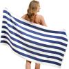 imageAmerican Soft Linen Cabana Striped Beach Towels 30x60 inch 4 Piece Oversize Pool Towels Quick Drying Sand Free Swim Towels Moss GreenNavy Blue