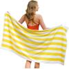 imageAmerican Soft Linen Cabana Striped Beach Towels 30x60 inch 4 Piece Oversize Pool Towels Quick Drying Sand Free Swim Towels Moss GreenYellow