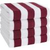 imageAmerican Soft Linen Cabana Striped Beach Towels 30x60 inch 4 Piece Oversize Pool Towels Quick Drying Sand Free Swim Towels Moss GreenBordeaux Red