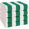 imageAmerican Soft Linen Cabana Striped Beach Towels 30x60 inch 4 Piece Oversize Pool Towels Quick Drying Sand Free Swim Towels Moss GreenGreen