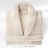 imageAmerican Soft Linen Luxury Mens Fleece Bathrobe Soft Warm Lightweight Plush Robe for Men Cozy Absorbent Spa Hotel QualityBeige