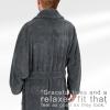 imageAmerican Soft Linen Luxury Mens Fleece Bathrobe Soft Warm Lightweight Plush Robe for Men Cozy Absorbent Spa Hotel QualityDark Gray