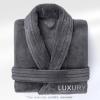 imageAmerican Soft Linen Luxury Mens Fleece Bathrobe Soft Warm Lightweight Plush Robe for Men Cozy Absorbent Spa Hotel QualityDark Gray