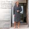imageAmerican Soft Linen Luxury Mens Fleece Bathrobe Soft Warm Lightweight Plush Robe for Men Cozy Absorbent Spa Hotel QualityDark Gray