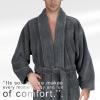 imageAmerican Soft Linen Luxury Mens Fleece Bathrobe Soft Warm Lightweight Plush Robe for Men Cozy Absorbent Spa Hotel QualityDark Gray