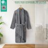 imageAmerican Soft Linen Luxury Mens Fleece Bathrobe Soft Warm Lightweight Plush Robe for Men Cozy Absorbent Spa Hotel QualityDark Gray