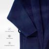 imageAmerican Soft Linen Luxury Mens Fleece Bathrobe Soft Warm Lightweight Plush Robe for Men Cozy Absorbent Spa Hotel QualityNavy Blue