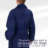 imageAmerican Soft Linen Luxury Mens Fleece Bathrobe Soft Warm Lightweight Plush Robe for Men Cozy Absorbent Spa Hotel QualityNavy Blue