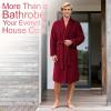 imageAmerican Soft Linen Luxury Mens Fleece Bathrobe Soft Warm Lightweight Plush Robe for Men Cozy Absorbent Spa Hotel QualityRed