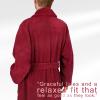 imageAmerican Soft Linen Luxury Mens Fleece Bathrobe Soft Warm Lightweight Plush Robe for Men Cozy Absorbent Spa Hotel QualityRed