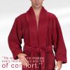 imageAmerican Soft Linen Luxury Mens Fleece Bathrobe Soft Warm Lightweight Plush Robe for Men Cozy Absorbent Spa Hotel QualityRed