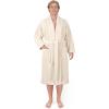 imageAmerican Soft Linen Luxury Mens Fleece Bathrobe Soft Warm Lightweight Plush Robe for Men Cozy Absorbent Spa Hotel QualityBeige