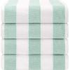 imageAmerican Soft Linen Cabana Striped Beach Towels 30x60 inch 4 Piece Oversize Pool Towels Quick Drying Sand Free Swim Towels Mint GreenMint