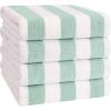 imageAmerican Soft Linen Cabana Striped Beach Towels 30x60 inch 4 Piece Oversize Pool Towels Quick Drying Sand Free Swim Towels Mint GreenMint